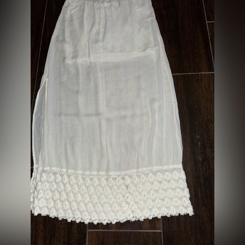 Abercrombie Kids Cream Maxi Skort with crocheted hem - Picture 2 of 11